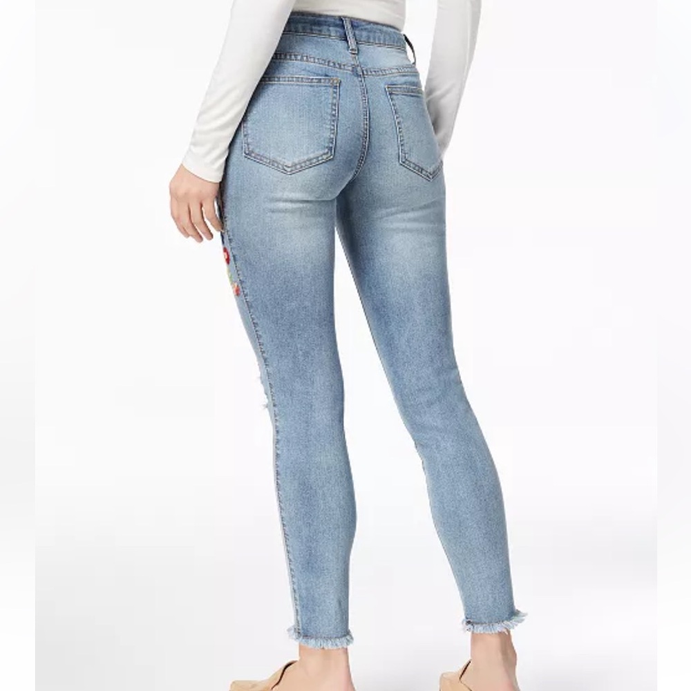 Earl Jeans Embroidered Ankle Skinny Denim Jeans Pant Sz 8 - Picture 3 of 17